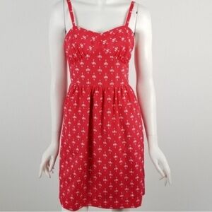 Jcrew red printed mini dress